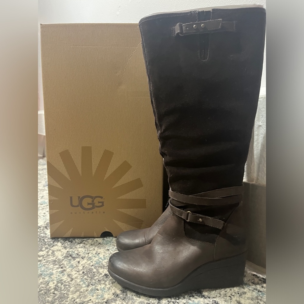 Ugg Waterproof Wedge: Lesley Boots Women's 7
